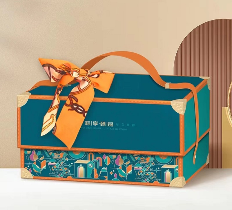 高档礼盒包装盒-礼品盒蝴蝶结系法(三）