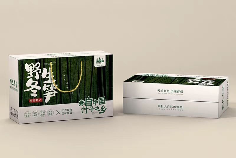 突显竹笋包装盒的独特魅力，融入自然和乡村风格元素（一）