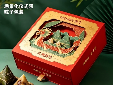 2026年国潮风格粽子礼品包装盒设计特点（一）