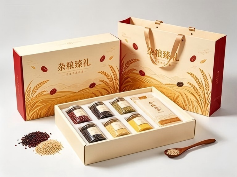 杂粮包装盒-大米礼品彩箱定做怎么选？粮油礼盒包装定制技巧（一）