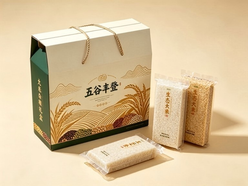 杂粮包装盒-大米礼品彩箱定做怎么选？粮油礼盒包装定制技巧（三）