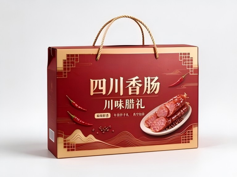 四川香肠包装盒定做｜年货腊味礼盒定制，瓦楞彩盒多种盒型可选（一）