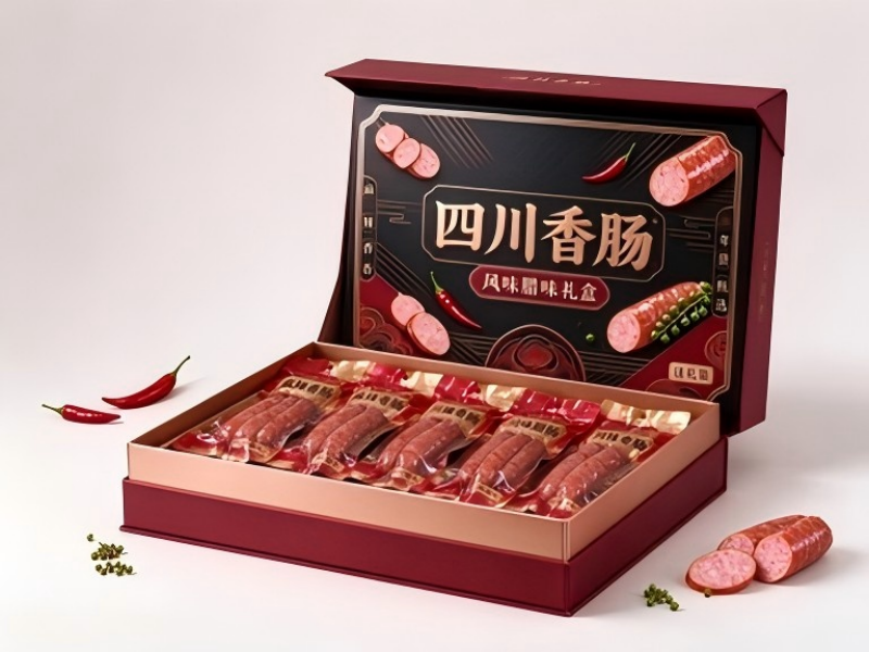 四川香肠包装盒定做｜年货腊味礼盒定制，瓦楞彩盒多种盒型可选（二）