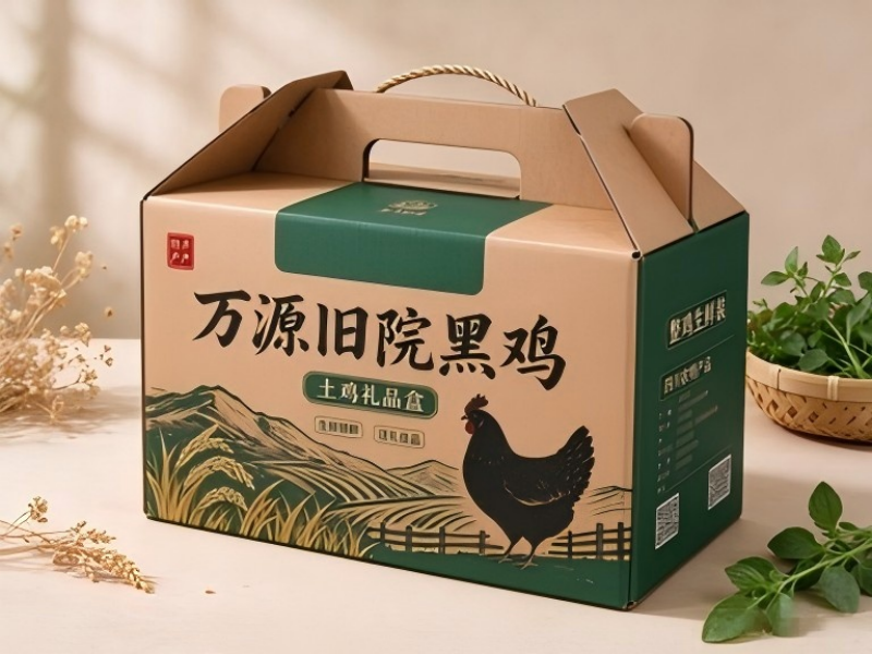 达州黑鸡生鲜礼盒包装盒定制 土鸡礼品盒定做（一）