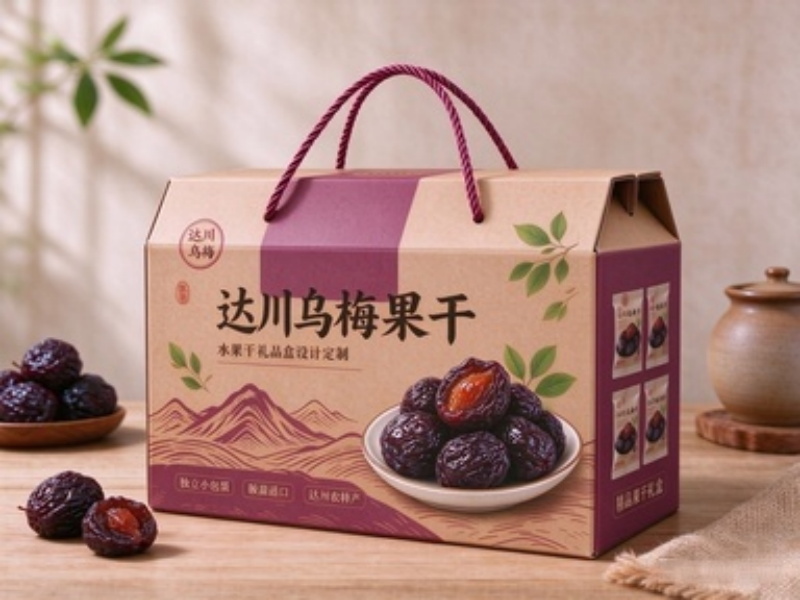 达川乌梅果干礼盒包装盒定制 水果干礼品盒设计定制（二）