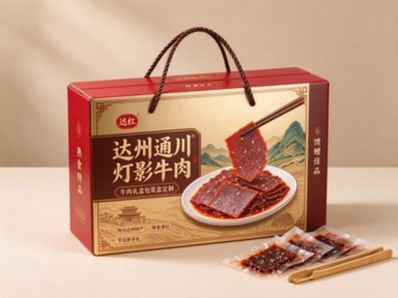 达州灯影牛肉牛肉礼盒包装盒定制 土特产彩盒定做（二）