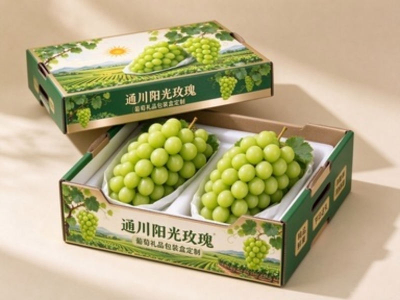 通川阳光玫瑰葡萄礼品包装盒定制，精品葡萄包装盒定做（一）