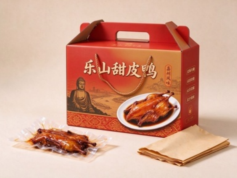 乐山甜皮鸭礼盒包装盒定制 特产手提彩盒定做（一）