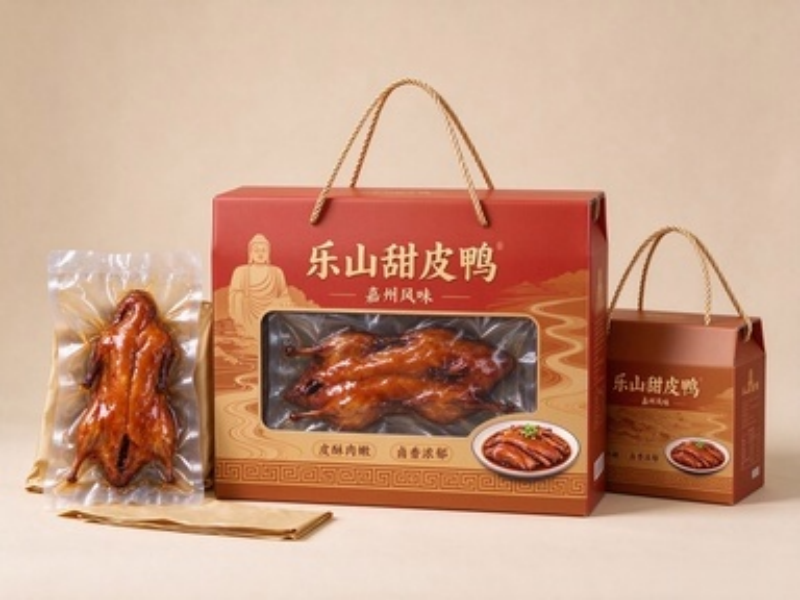 乐山甜皮鸭礼盒包装盒定制 特产手提彩盒定做（三）