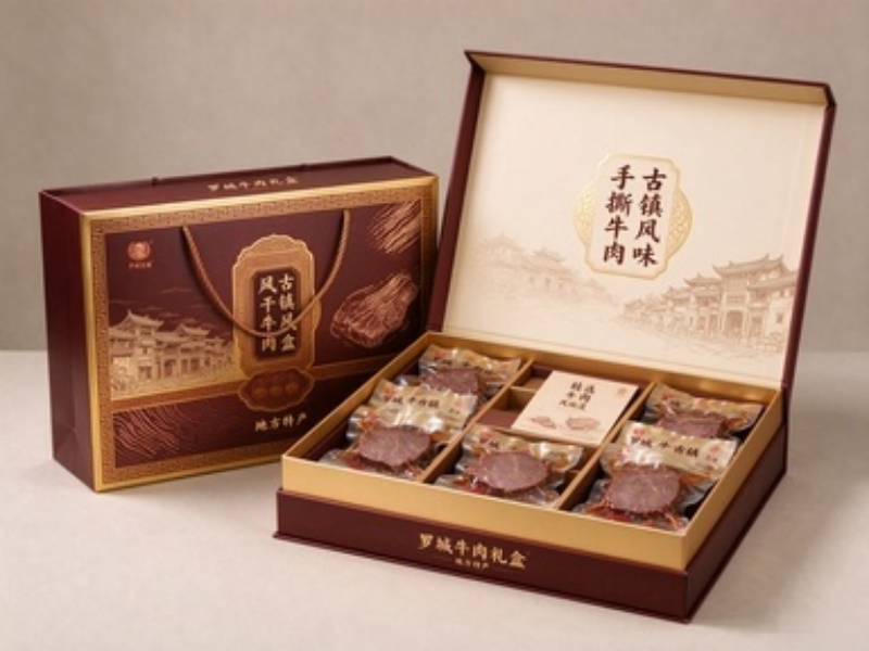 犍为牛肉特产包装盒定制 风干牛肉礼品盒（三）