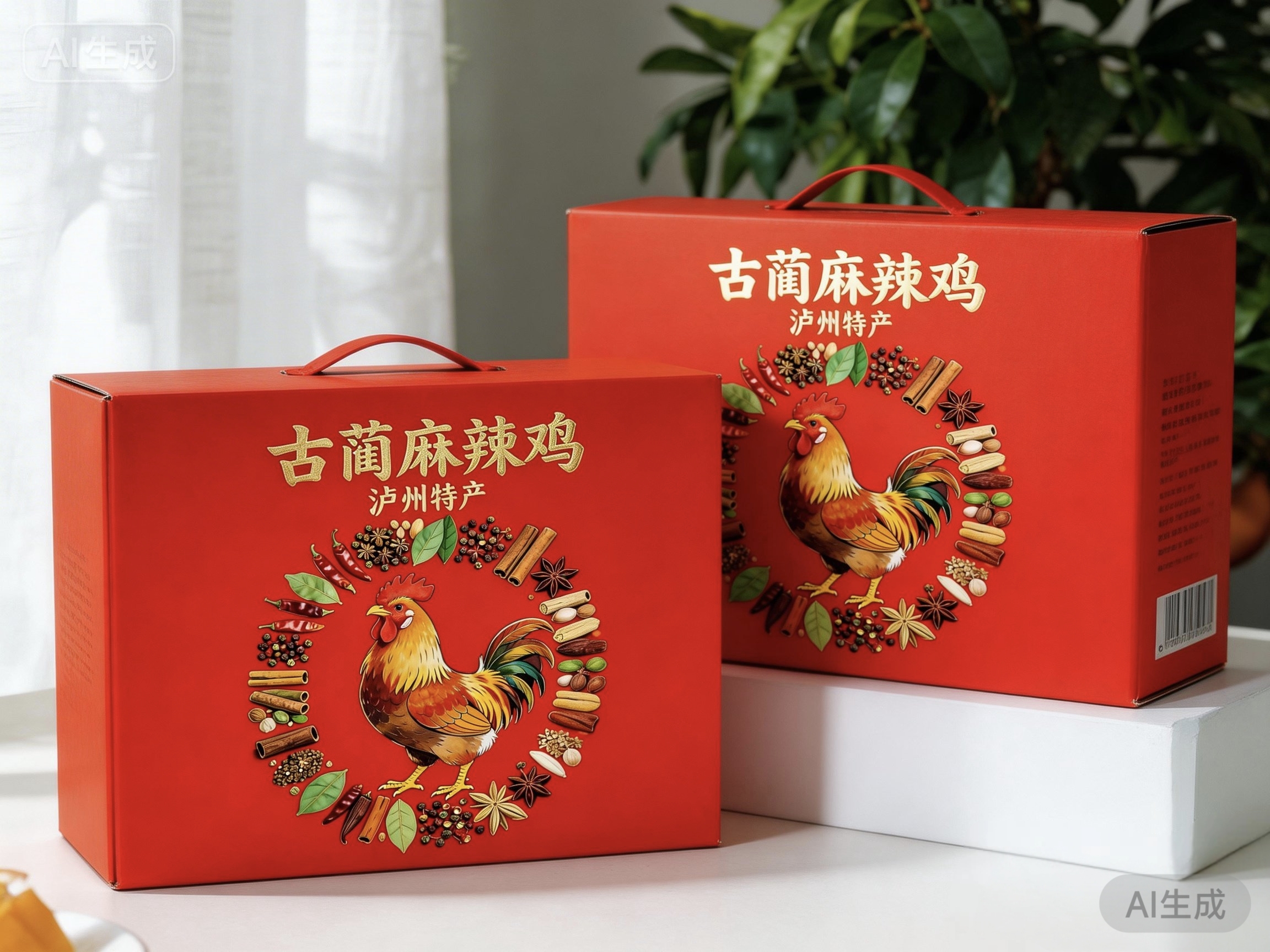 成都包装厂家——泸州古蔺麻辣鸡包装盒设计制作方案（一）