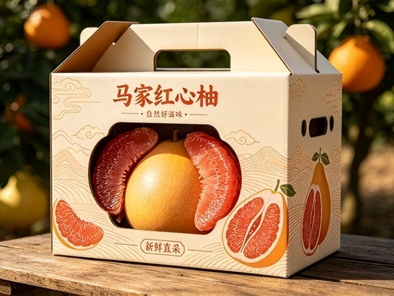 成都水果包装厂：马家红心柚包装盒 柚子礼品盒定做（一）